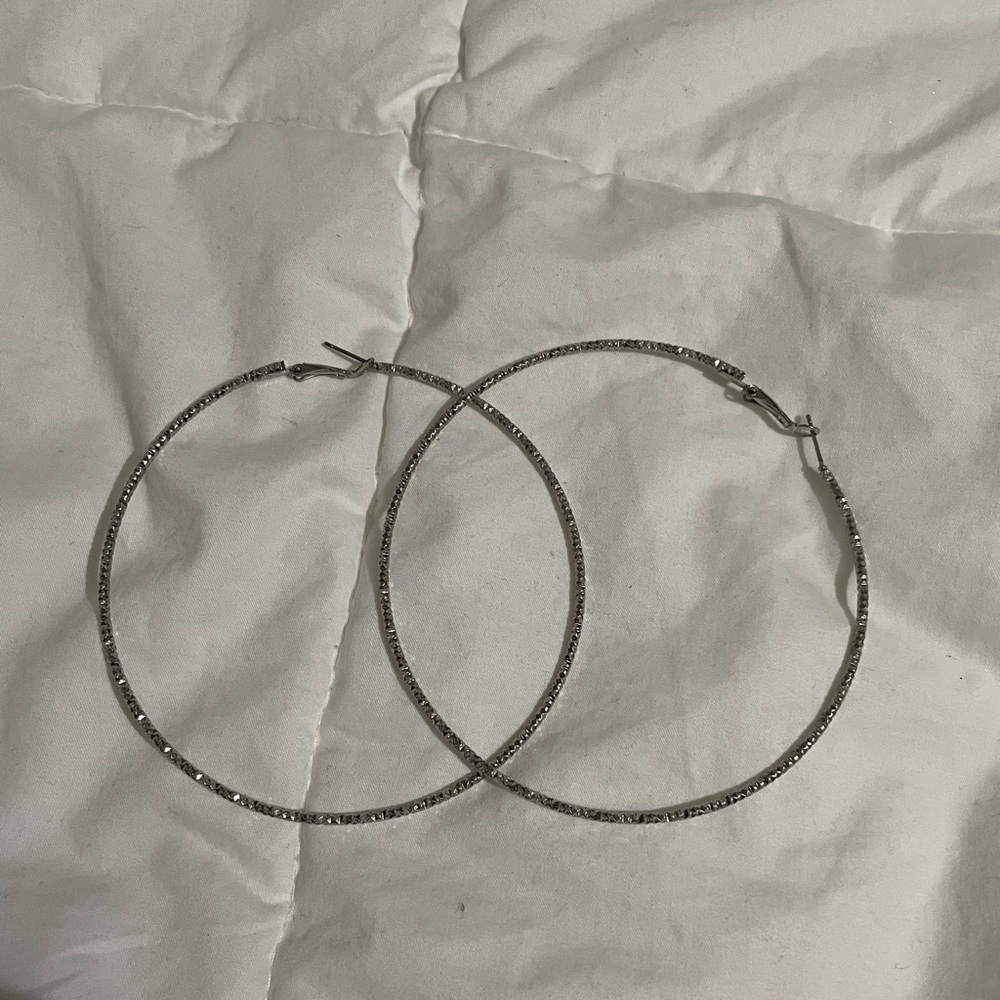 Silver hoop earrings